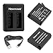 Newmowa Replacement Battery(2 Pack) and Dual USB Charger for Insta 360 ONE X