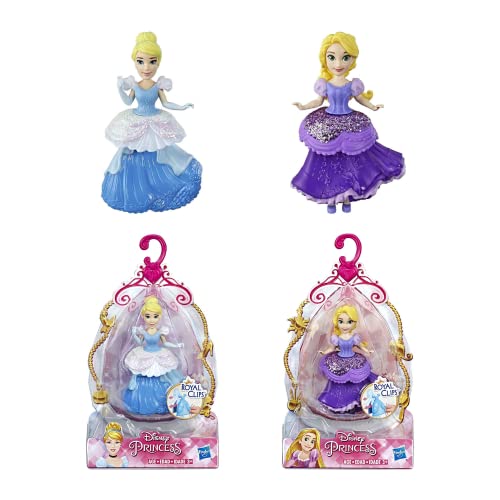 Disney Princess Royal Clips 9cm Articulated Figure 2 Pack - Cinderella and Rapunzel
