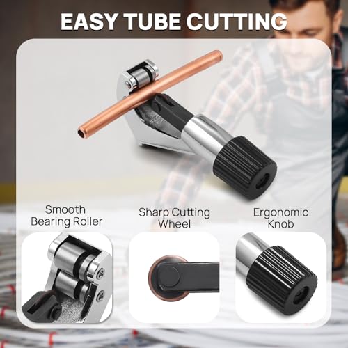 Image of TURBRO Pipe Bender Kit with Reverse Bending Attachment, Fits 1 /4 to 7 /8-Inch Soft Copper, Aluminum, and Thin-Walled Steel Tubing, for HVAC, Hydraulic, Automotive, and Plumbing Systems, CT-999RF | Fits 1 /4 to 7 /8-In Soft Copper, Aluminum, Thin-Walled Steel Tubing, for HVAC, Hydraulic, Automotive & Plumbing Systems