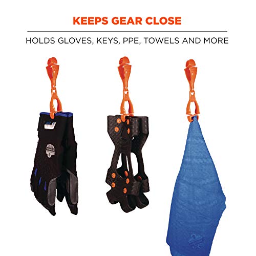 Image of Ergodyne Squids 3400 Glove Clip Holder with Dual Clips, 100-Pack, Orange