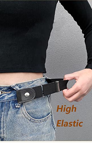 3 Pieces No Buckle Elastic Belt for Women Buckless Belt Stretch Belt Invisible Elastic Belt for Pants Jeans4