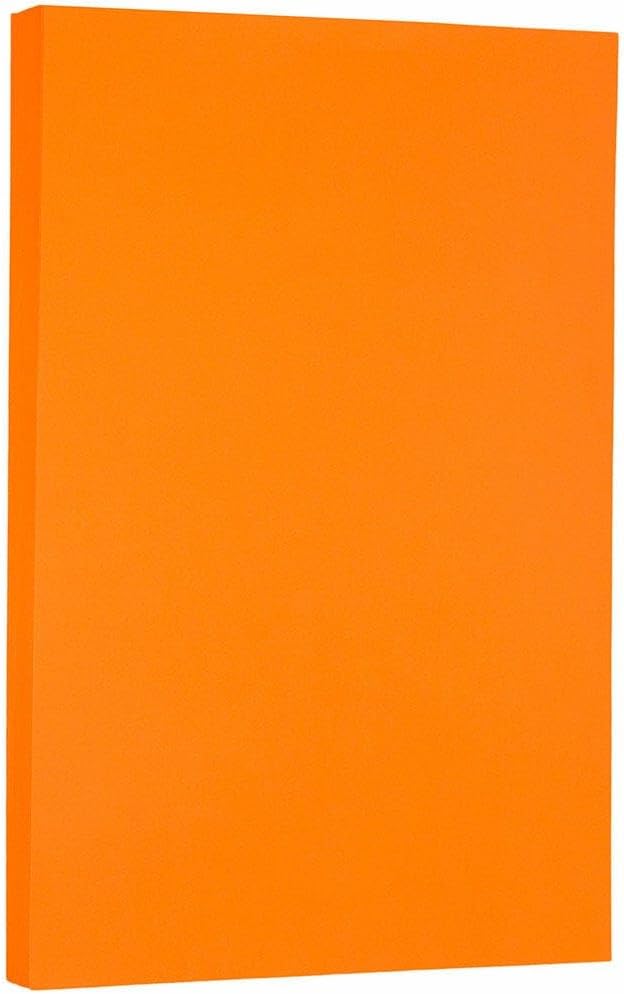 LUXPaper 8.5" x 14" Paper | Legal Size | Mandarin Orange | 80lb. Text | 500 Qty