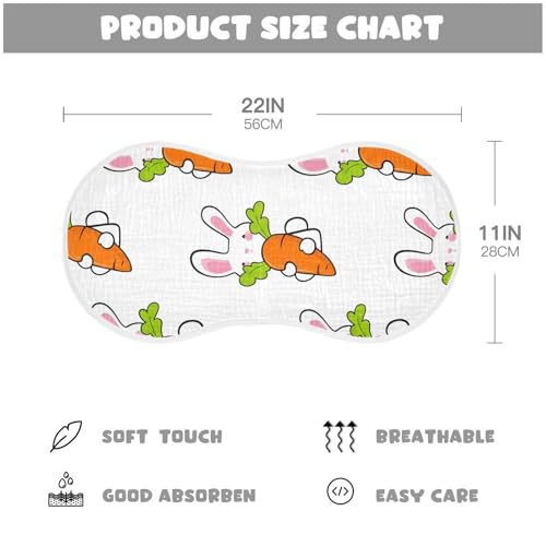 4 Pack Baby Burp Cloths, Soft Absorbent Burping Cloths for Babies, Cotton Milk Spit Up Rags, Large Size for Newborns, Baby Boys and Girls (Cute Bunnies)4