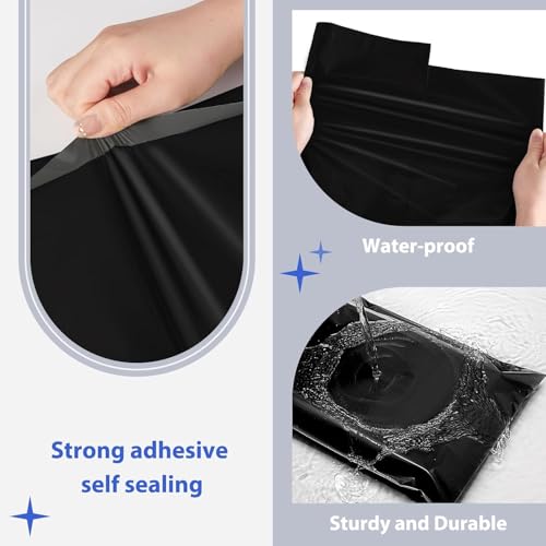 Image of Fuxury 600 Pack 17.7x22 inch Black Large Poly Mailers Bulk,Waterproof Mailing Envelopes for Clothing,XL Strong Adhesive Self Seal Poly Shipping Bags for Postage Return Books Small Business
