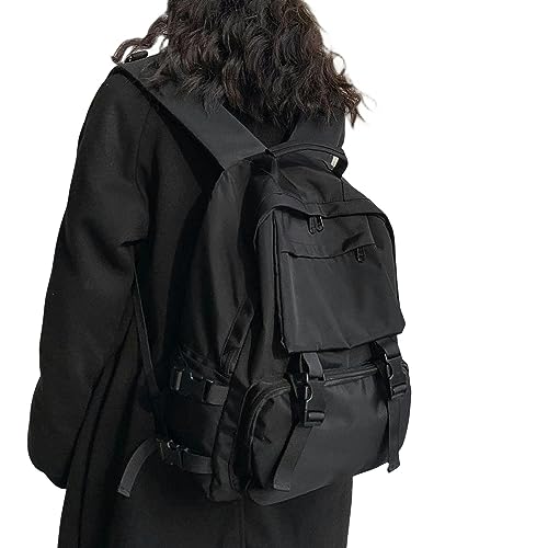 Sac à dos backpack rétro noir grande capacité étudiants voyages et amateurs de mode - 7