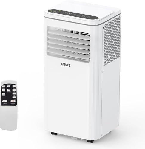 Garvee 8,000 BTU AC Unit, 3-in-1 Portable Air Conditioner with Cooling, Dehumidifier & Fan for Rooms up to 350 sq.ft, Remote Control, Sleep Mode, Timer & Window Kit