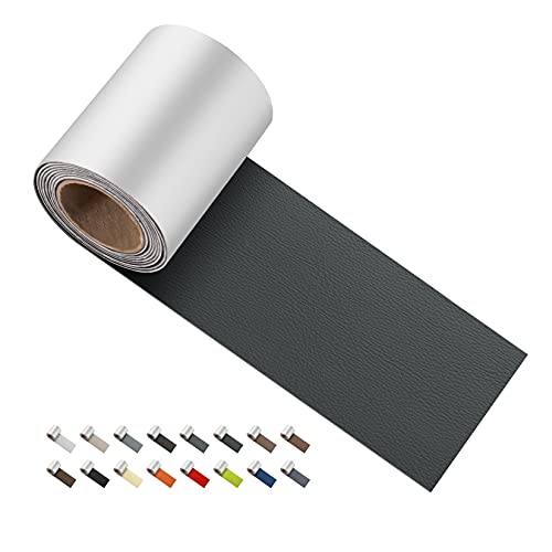 Bonded Leather Repair Patch Tape 3x60 inch, High Strength Self Adhesive Vinyl and Leather Repair Kit for Couch, Leather Furniture, Car Seat, Jacket. First Aid Leather Repair Roll - Black