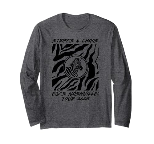 Stripes and Chaos – Ed's Nashville Tour 2025 Zebra Design Long Sleeve T-Shirt
