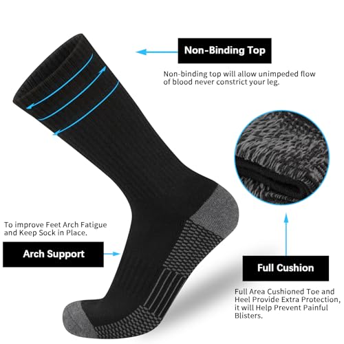 COOVAN 12 Pack Crew Socks for Men Half Cushion Moisture Wicking Athletic Socks4