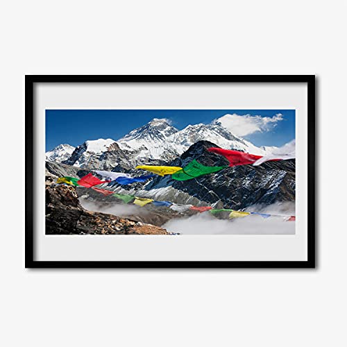 Cadre en MDF avec affiche encadrée paysage de montagnes 60x40 cm salon élégant