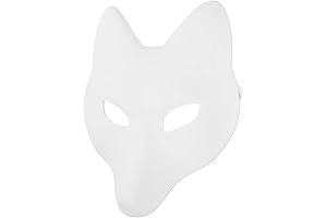 Blank Fox Mask DIY White Cat Mask Japanese Kabuki Kitsune Mask