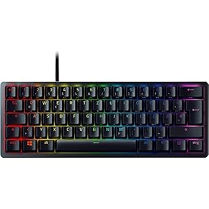 Razer Huntsman Mini (Purple Switch) – Kompakte 60% Gaming Tastatur (Klickende Optisch-Mechanische Switches, Doubleshot PBT-Tastenkappen, Abnehmbares USB-C Kabel) QWERTZ DE-Layout | Schwarz