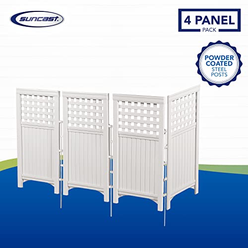 Suncast 4 Panel Reversible Outdoor Screen Enclosure, 44" (H) X 23" (W) Per, White #TOP1