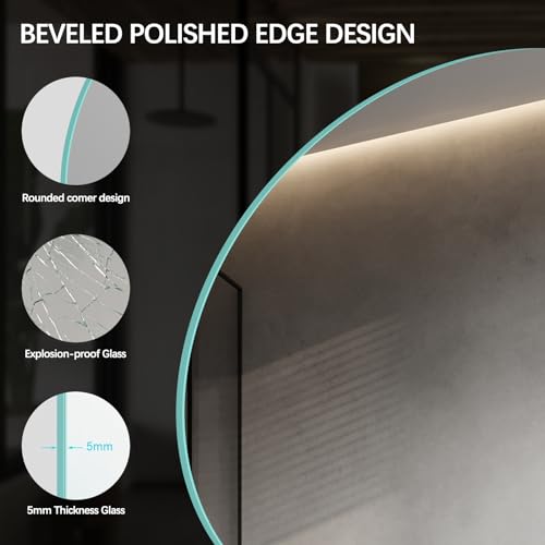 Niccy Round LED Bathroom Mirrors with Lights, Backlit Wall Mirror, 24" by Niccy - Used condition - Image 5
