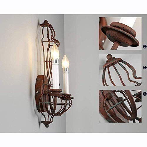 Applique murale double-tête E14 en fer style industriel rétro pour éclairage intérieur - 4
