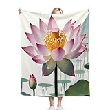 Dozrmey Manta de Felpa Doble Cara Loto Rosa, Medida 130x150 cm en Franela Suave, Ideal para Abrazos en el Sofá Decoración del Hogar y como Manta Ligera de Temporada, Cálida y Ligera N136