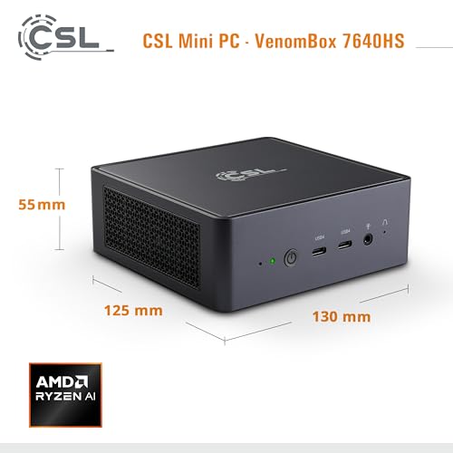Mini PC CSL VenomBox 7640HS RAM 500 Go SSD .2 Windows 11 Pro - vue 4