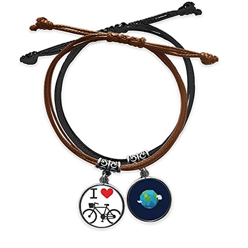 Pulsera de corazón rojo y bicicleta que conecta con tu pasión ciclista más profunda