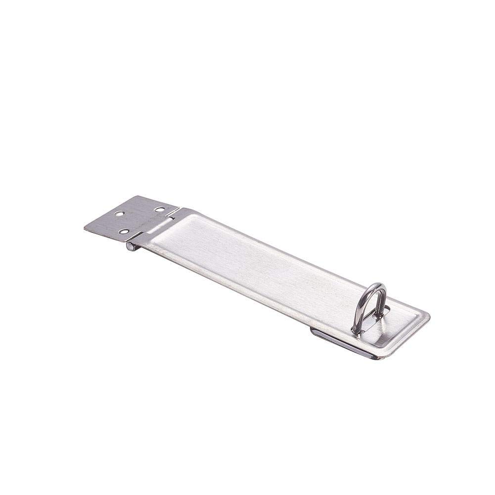 MroMax 116 x 30mm Padlock Locking Hasp Staple Safety Door Clasp Gate Lock Latch 201 Stainless Steel Door Cabinet Swivel Clasp Latch Silver Tone 1Pcs