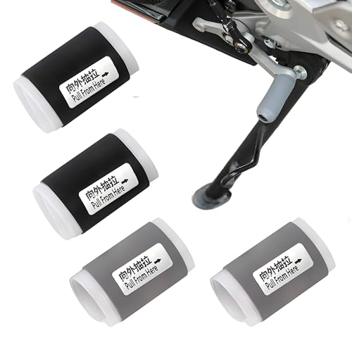 LIANCHEN 4 Pièces Motocyclette Shifter chaussures protecteur, Housse de Levier de Vitesse pour Moto pour protéger Vos Chaussures/Bottes, Faciles à installer, pour la plupart des motos (Noir + Gris)