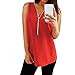 Produktbild Kobay 9 Farben Damen Reißverschluss Ärmellos Lässige Weste Top Bluse Sommer lose T-Shirts(XXX-Large,Rot )