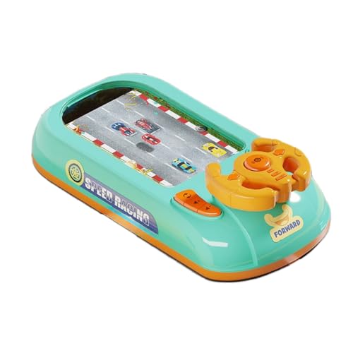 WXQ子供用レーシングゲーム機、ステアリングホイール運転玩具、ドライビングシミュレーター、子供用、教育シミュレーションごっこ遊び、ドライビングレーシングカーゲーム、レーシング障害物回避マシン、模擬運転おもちゃ (グリーン)