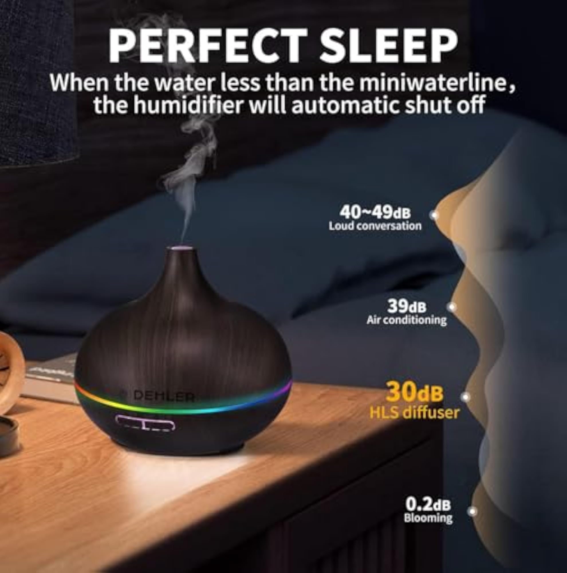 Cool Mist Ultrasonic Aromatherapy Diffuser with Timer Settings