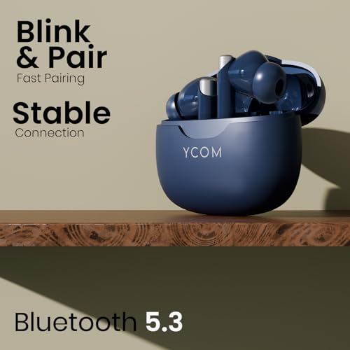 Image of Skypods True Wireless Earbuds I ENC Dual Mic I 52 Hours Playtime I Supreme Bass I 13mm Dynamic Driver I 50ms Ultra Low Latency for Smooth Gaming I Type-C Fast Charging (Blue)
