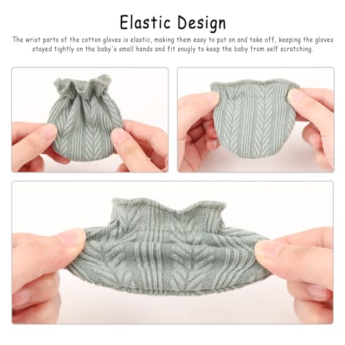 Image of BQUBO Newborn Receiving Blanket Hat Mittens Set for Baby, Unisex Baby Boys Girls Essentials, Newborn Registry Must Haves, Stroller Crib Shower Gifts