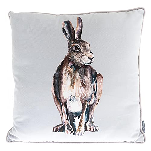 Image of Meg Hawkins Hare Design Grey Cushion 40cm Square