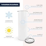Hogg 20 oz Sublimation Tumblers (24 Units), Sublimation Blanks, Bulk Tumblers with Lids and Straws, 20oz Skinny, Blank Cups
