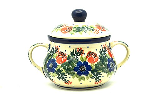 Polish Pottery Sugar Bowl - Garden Party