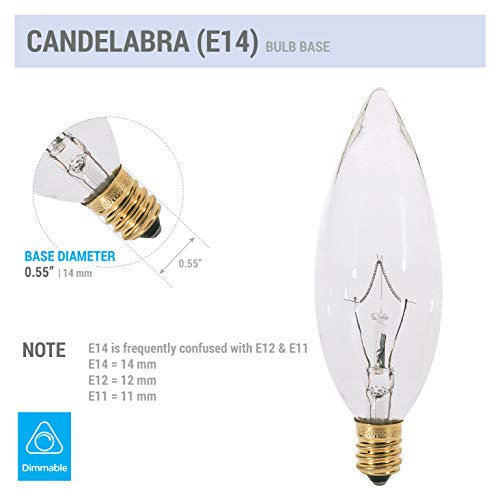 KOR Six-Pack Clear E14 Torpedo Tip Chandelier Bulbs #TOP17