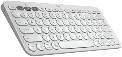 Logitech K380 Wireless Multi-Device Keyboard for Windows, Apple iOS, Apple TV android or Chrome, Bluetooth, Compact Space-Saving Design, PC/Mac/Laptop/Smartphone/Tablet - Off White