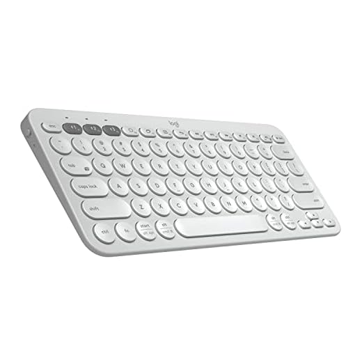 Logitech K380 Wireless Multi-Device Keyboard for Windows, Apple iOS, Apple TV android or Chrome, Bluetooth, Compact Space-Saving Design, PC/Mac/Laptop/Smartphone/Tablet - Off White