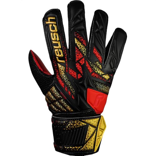 Reuch 5562515 Attract Solid Junior Soccer Keeper Gloves Keite 25SS [5562515-7075] [7075] Black/Gold 7