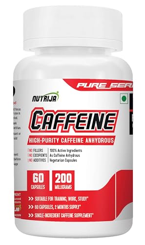 Image of NutriJa Caffeine 200mg 60 Capsules | Pure & Potent | Boosts Performance & Metabolism