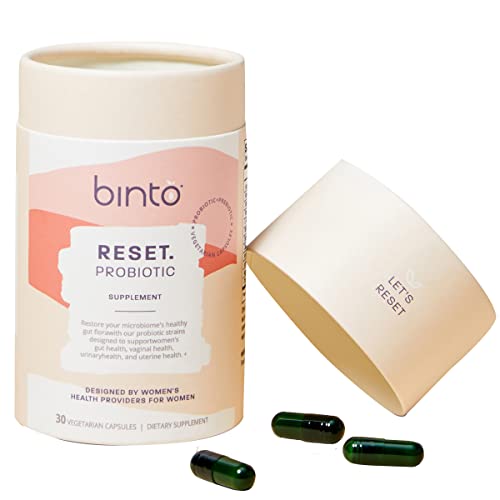 Binto Reset Probiotic | Women's Once Daily pre + probiotic | Supports Metabolism, Vaginal and Uterine Health | 13 strains 25 Billion CFU