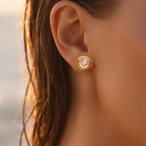 Image of Rubans Demi Fine Stainless Steel Stud Earrings Daily Gift for Women & Girls