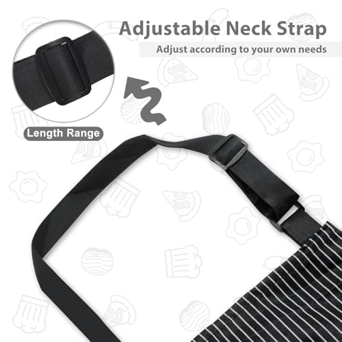 TREASO 2 Pack Aprons for Women with Pockets, Kitchen Cooking Apron for Men, Adjustable Apron Suitable for Chefs, Waiters, Baking, and Nail Technicians - Thumbnail 5