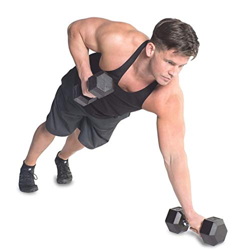 Image of SFZ Hexa Dumbbell Set, Professional Metal Intigrated Hexagonal Shape Rubber Dumbbell (2.5, Kilograms)