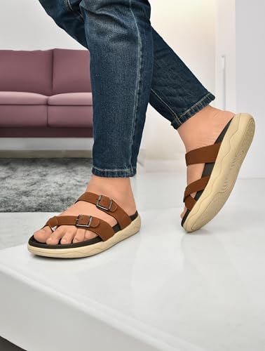 Image of HEALTH FIT Extra Soft Premium Classic Cushion Sliders /with Adjustable Buckle Strap & Light Weight Anti-SkidWaterproof Luxurious Slippers for Men's HF119