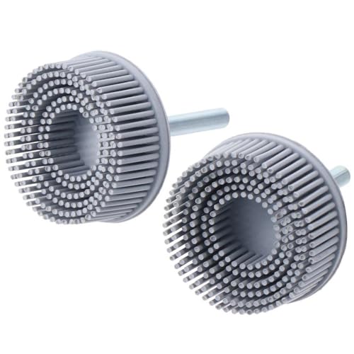 Image of Polishing Head 2 Pcs 2 Inch Grinder Accessories White Grinding Wheel Rotary Abrasive Emery & Rubber Bristle Disc for Jewelry Wood Metal Polishing