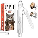 2-in-1 Dog & Cat Nail Clipper with Grinder - Dual Highlight LED Reduce Over-Trimming, Long Battery Cordless USB-C Rechargeable, Safety Lock & Catcher Cap, Quiet Home Grooming for Small Large Pets