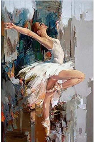 Peinture sur toile de ballet abstraite pour une ambiance douce et artistique