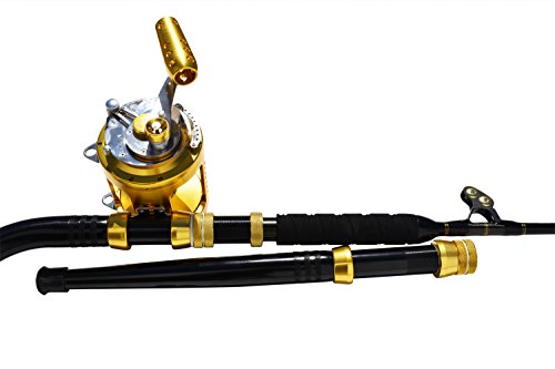 Eat My Tackle 80 Wide 2 Speed Fishing Reel And 160-200 Lb. 3Pc. Fishing Rod Combo #TOP5
