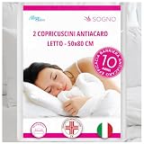 Allergosystem 2pz Federe Copricuscini Letto Matrimoniale Antiacaro 50x80cm - Dispositivo Medico Antiacaro e Anallergico MADE IN ITALY - Linea Sogno