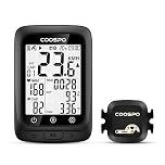 COOSPO Bike Computer GPS Wireless, ANT+ Cycling Computer GPS with Bluetooth, Multifunctional ANT+ Bicycle Computer GPS with 2.4 LCD Screen, Bike Speedometer with Auto Backlight IP67