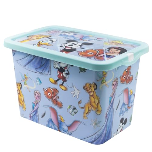 Boîte de rangement Stor Disney 100 avec couvercle à clic, pour enfants, chambre, salle de jeu, jouets, sans BPA (7 litres)