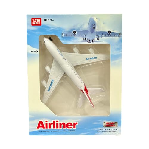 Image of Breatoi! 1:750 Scale Die-Cast Airliner Mini Pullback Plane Toy Vehicle with Lights & Sounds | Compact Aviation Collectible